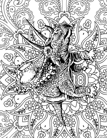 Jurassic Worlds Coloring Book Vol. 2 Digital Download PDF | 39 Pages Adult Dinosaur Coloring Book