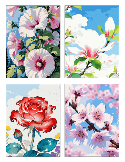 Flowers Mystery Coloring Book (Digital Download) | Floral Color by Number PDF for iPad & Print