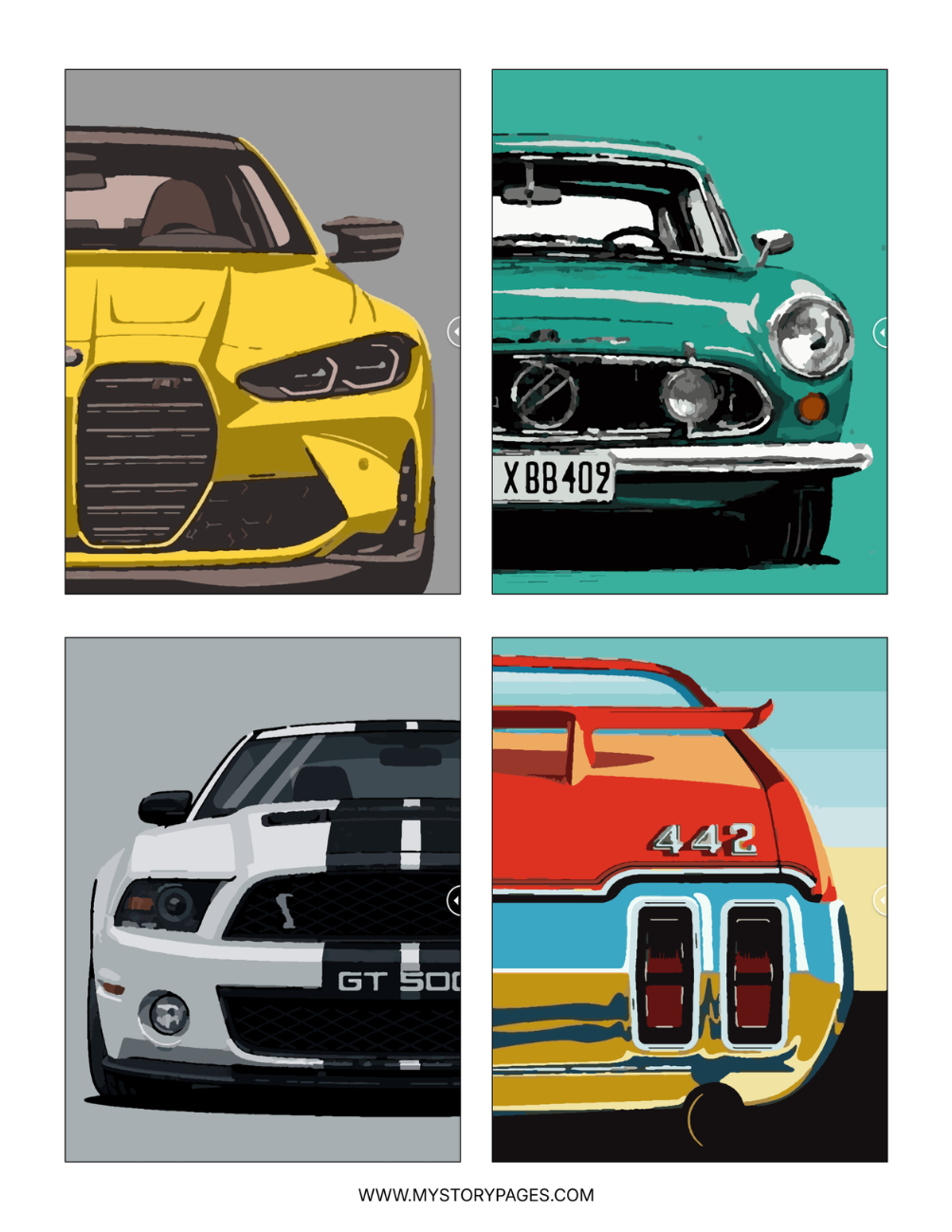 Classic Cars Mystery Coloring Book (Digital Download)