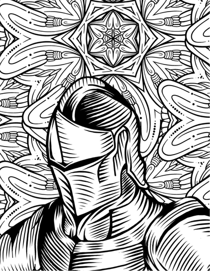 Warriors Kingdom Coloring Book Vol. 4 Digital Download PDF | 39 Pages Medieval Fantasy Adult Coloring Book