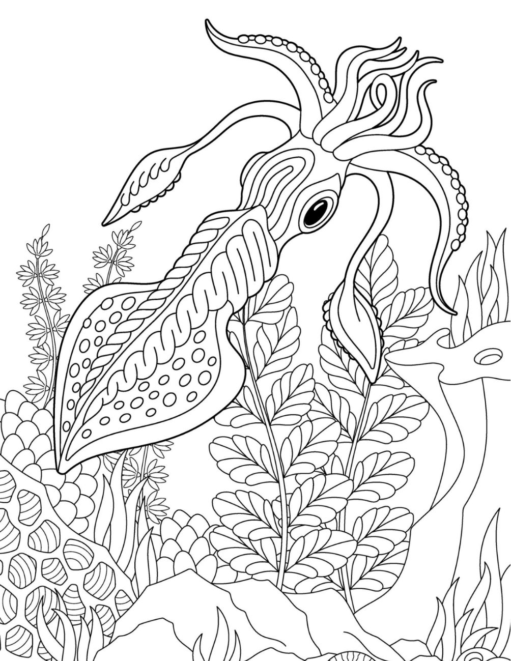 Ocean Paradise Coloring Book Vol. 5 Digital Download PDF | 39 Pages Sea Life Adult Coloring Book