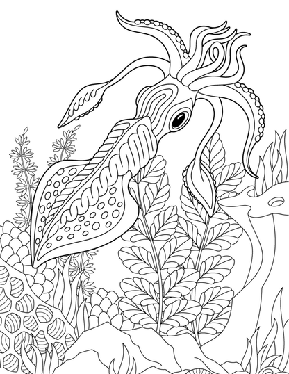 Ocean Paradise Coloring Book Vol. 5 Digital Download PDF | 39 Pages Sea Life Adult Coloring Book