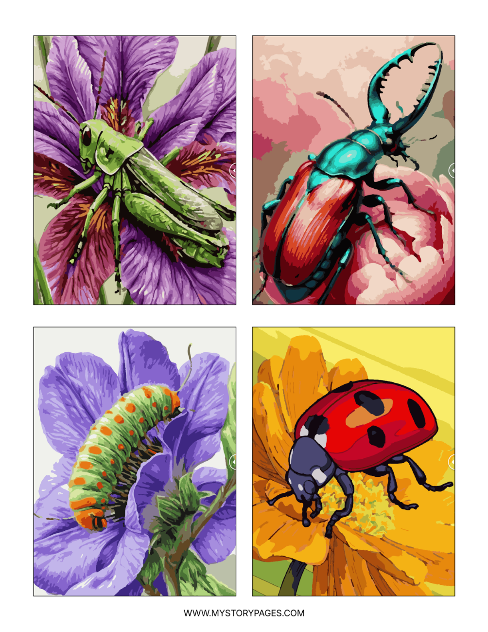 Insects Mystery Coloring Book (Digital Download)