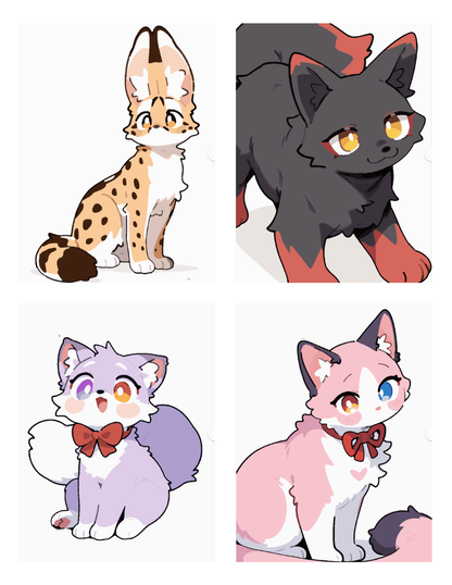 Kawaii Cats Mystery Coloring Book (Digital Download) | Cute Color by Number PDF for iPad & Print