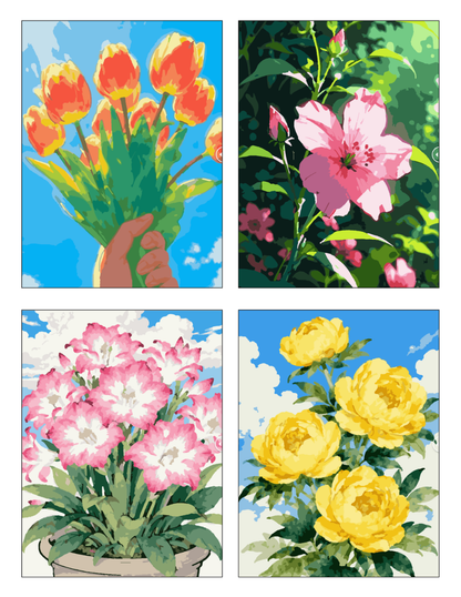 Flowers Mystery Coloring Book (Digital Download) | Floral Color by Number PDF for iPad & Print