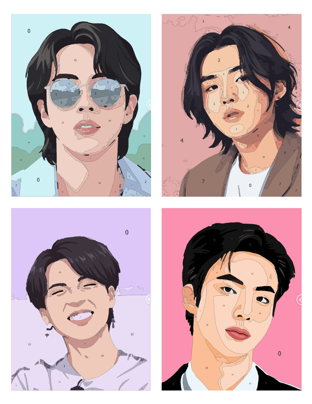 Korean Style Mystery Coloring (Digital Download) – Color by Numbers | Printable & Tablet